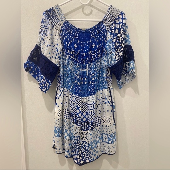 Anthropologie Plenty by Tracy Reese Off the Shoulder Romper with Pockets‎ Size L - Picture 2 of 8